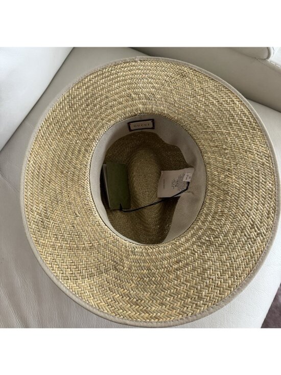 NWT GUCCI Hat Straw Fedora Sz S 100% Authentic main image 5